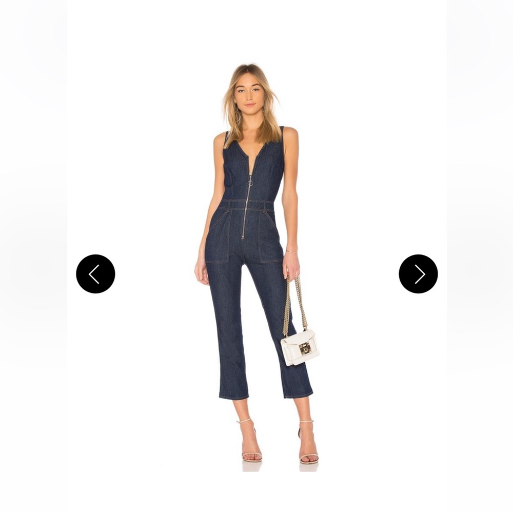 7 for all mankind deep v neck denim jumpsuit XS